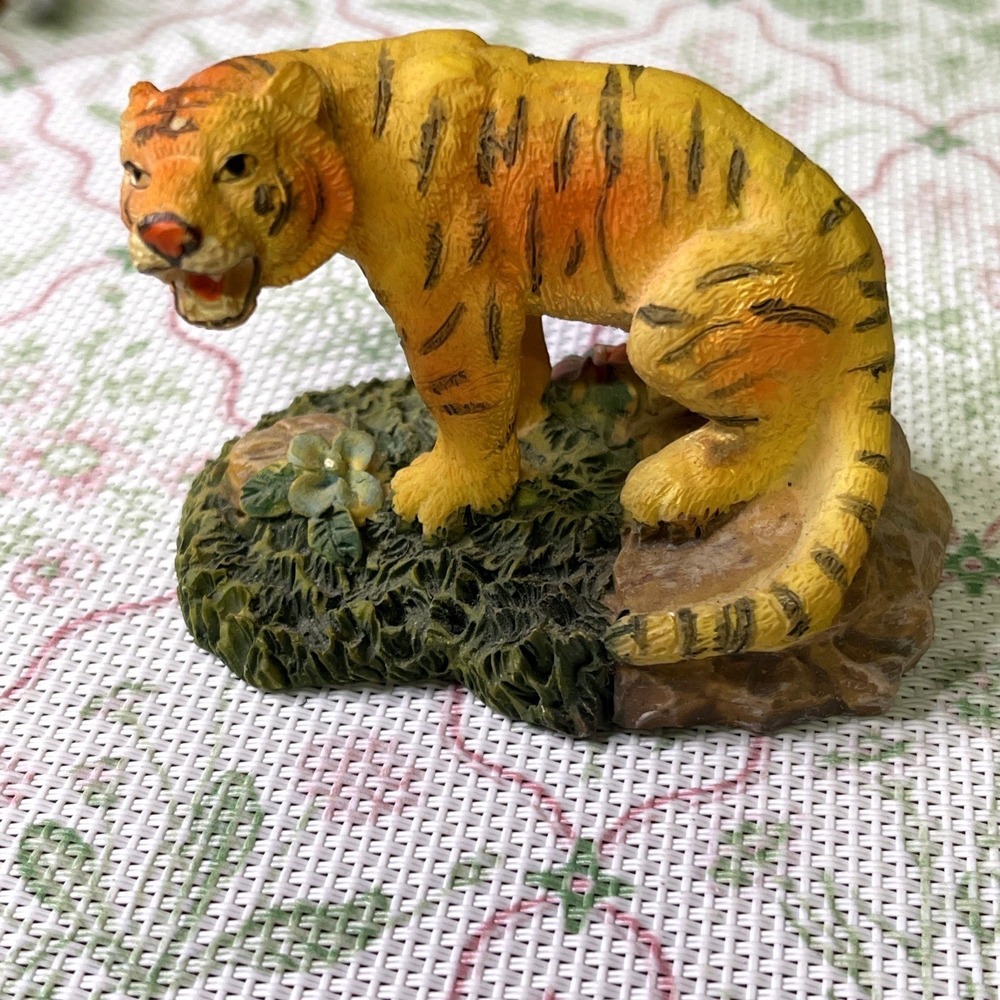 Vintage Tiger Figurine 3" Wild Animal Miniature Collectible Decor